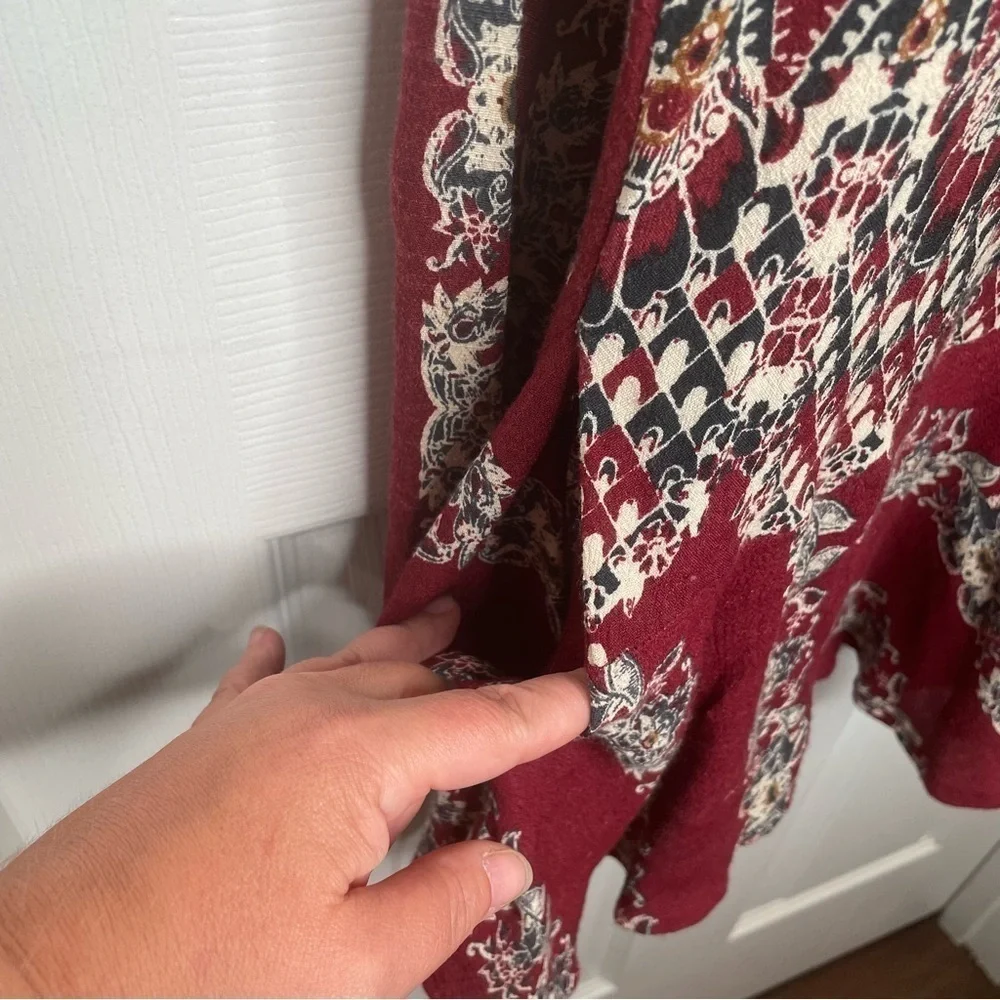 Free People Smooth Talker Tunic in Burgundy/Red S